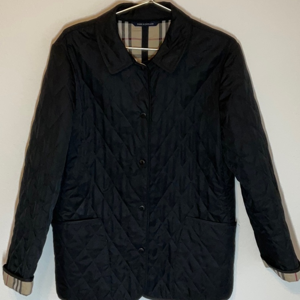 Burberry Constance Quilted Jacket Black Medium Regular Vintage Check - Picture 1 of 15